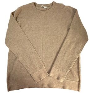 MNG MAN Mens Tan‎ Waffle Knit Crew Neck Long Sleeve Sweater XXL Preppy Classic